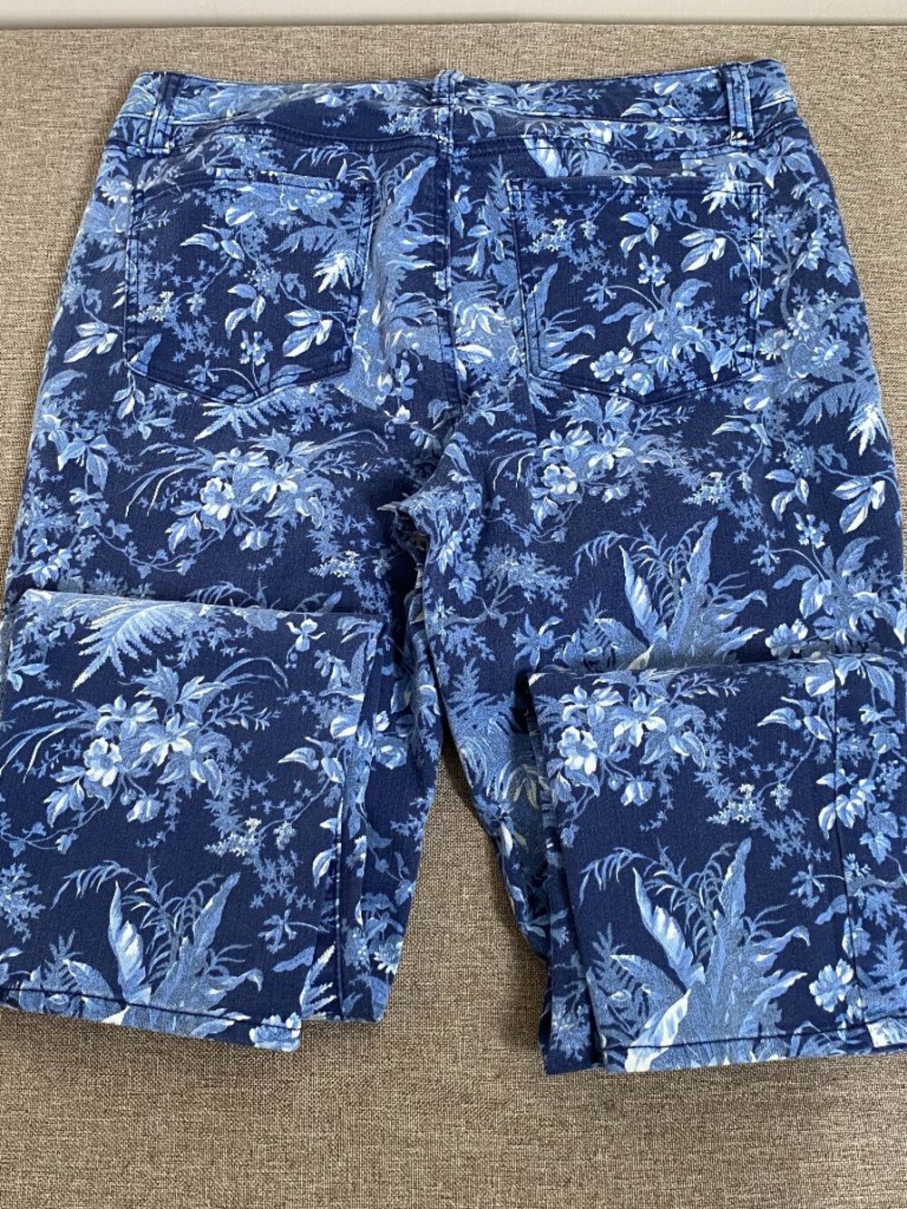 Talbots SLIM Ankle Denim Jeans Women's 10 Mid Rise Blue Floral Casual Pants - Picture 7 of 15